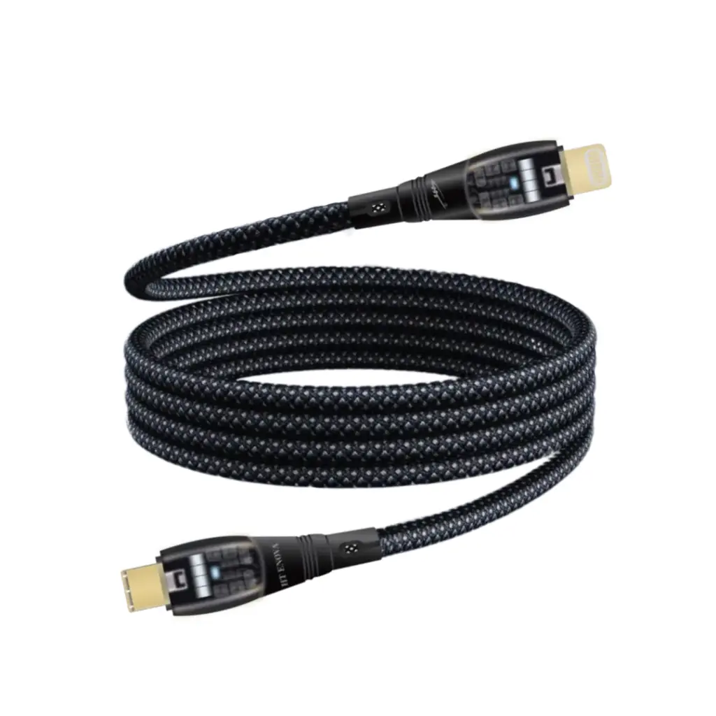HT ENOVA LumeX USB-C to Lightning braided cable with sleek connectors